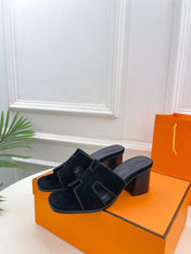 HELIA 60 SANDAL BLACK SUEDE