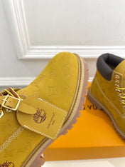 LV X TIMBERLAND MARTIN BOOT IN PEANUT BROWN MONOGRAM SUEDE