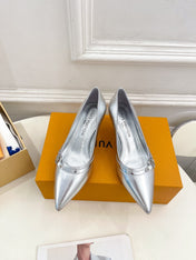 6AM HIGH PUMP 5 CM IN SILVER CALFSKIN