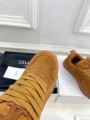HUNTINGTON LOW LACE-UP SNEAKER IN PERU BROWN SUEDE AND MESH