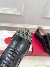 VIV' RANGERS LACE-UPS IN BLACK CALFSKIN