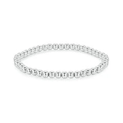 Bead Ball Bracelet Stretchable Elastic White Gold