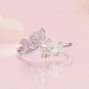 Purple Magenta Enamel Butterfly Opening Ring