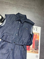 MIUMIU 26S SLEEVELESS DENIM SHIRT DRESS 1232