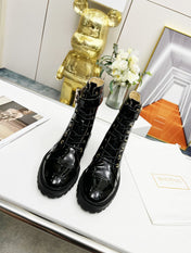 BALMAIN 26S BOOTS IN BLACK GLOSSY CALFSKIN