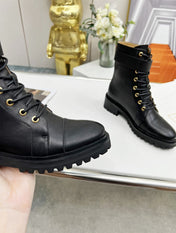 BALMAIN 26S BOOTS IN BLACK CALFSKIN