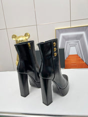 BALMAIN 26S BOOTS 135 MM IN BLACK CALFSKIN