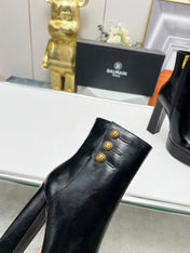 BALMAIN 26S BOOTS 135 MM IN BLACK CALFSKIN