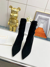 BALMAIN 26S HIGH-HEEL BOOTS 95 MM IN BLACK SUEDE