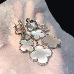 CLOVER WHITE MOP 4 MOTIFS SILVER