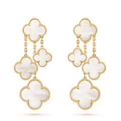 CLOVER WHITE MOP 4 MOTIFS GOLD
