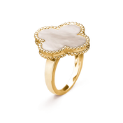 CLOVER WHITE MOP RING