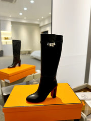 STORY BOOT 85MM IN BLACK CALFSKIN